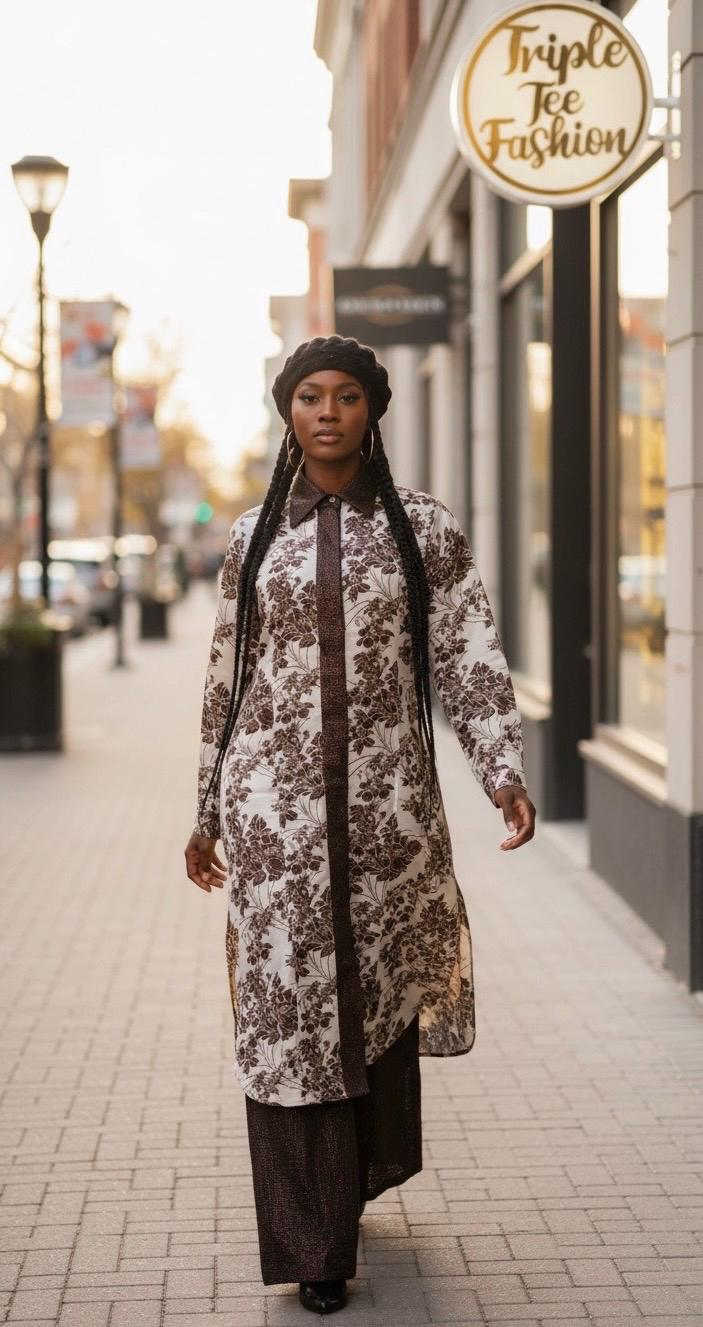 African 2 pieces brocade boubou| shirt and pants| Kaftan| Jalabiya| Rich aunty | Nigerian dress| European brocade women long shirt and pants