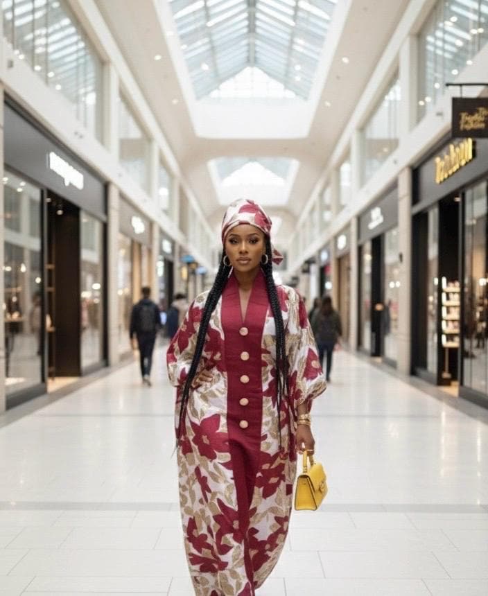 African Brocade Boubou Dress | 'Rich Aunty' Style Kaftan