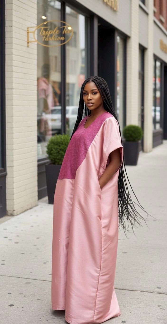 Mikado Aso Oke Boubou Dress: Oversized African Kaftan
