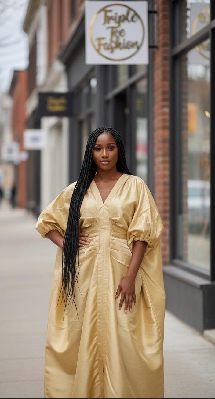 African Liquid Mikado Boubou Dress | Nigerian Kaftan