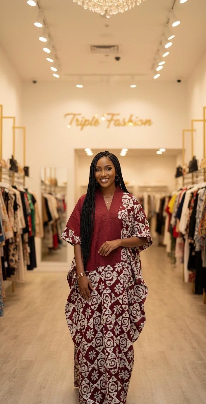 Ankara Kaftan Dress | Nigerian Cotton Bubu, One Size