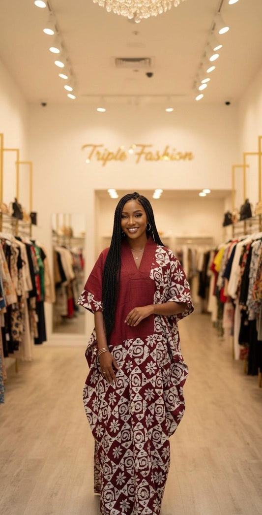Ankara Kaftan Dress | Nigerian Cotton Bubu, One Size