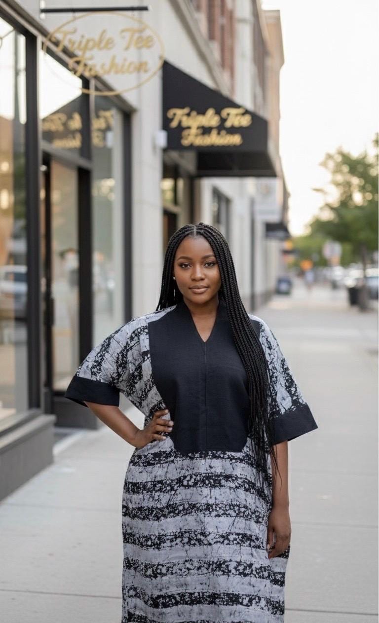 African Soft Adire Batik dress| danshiki | Kaftan| Handmade African print dress | Nigerian made | Tie and Dye | Boubou| Rich aunty| Ankara