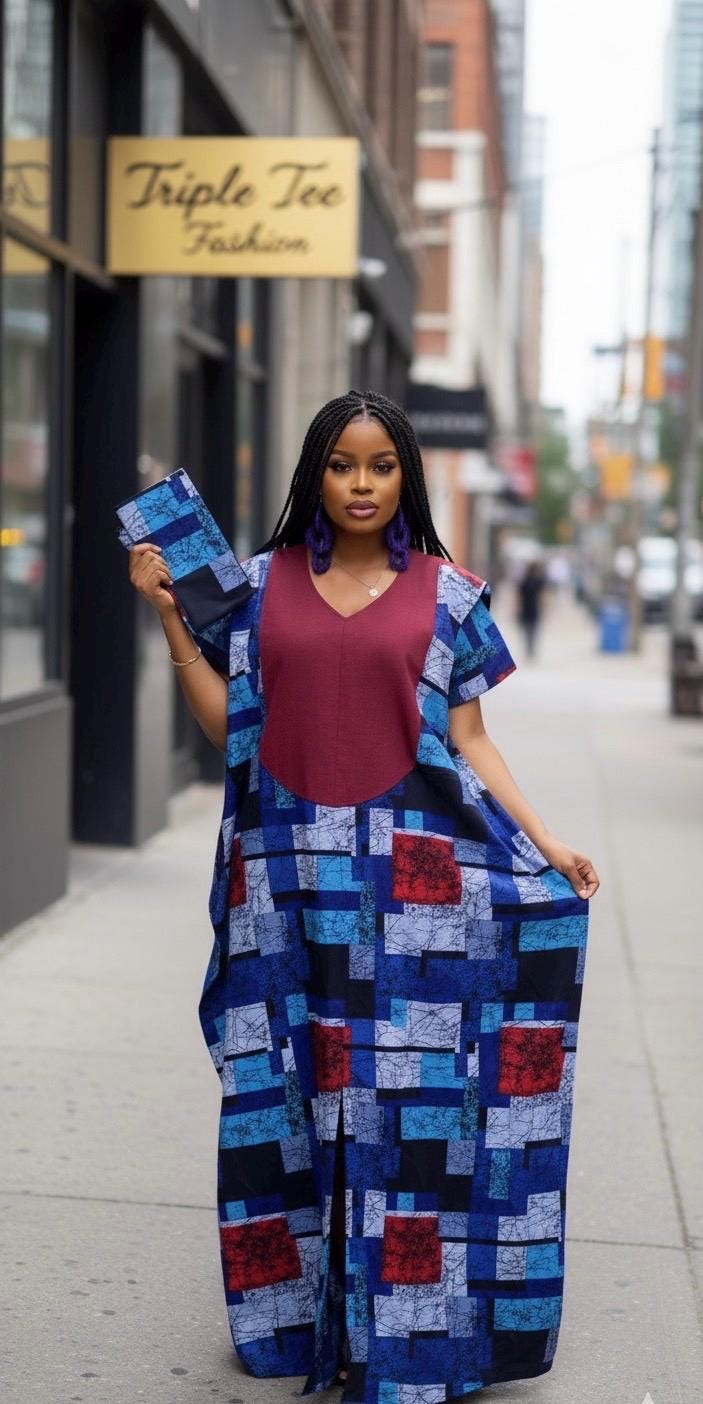 Ankara Kaftan Dress | Nigerian Bubu, One Size
