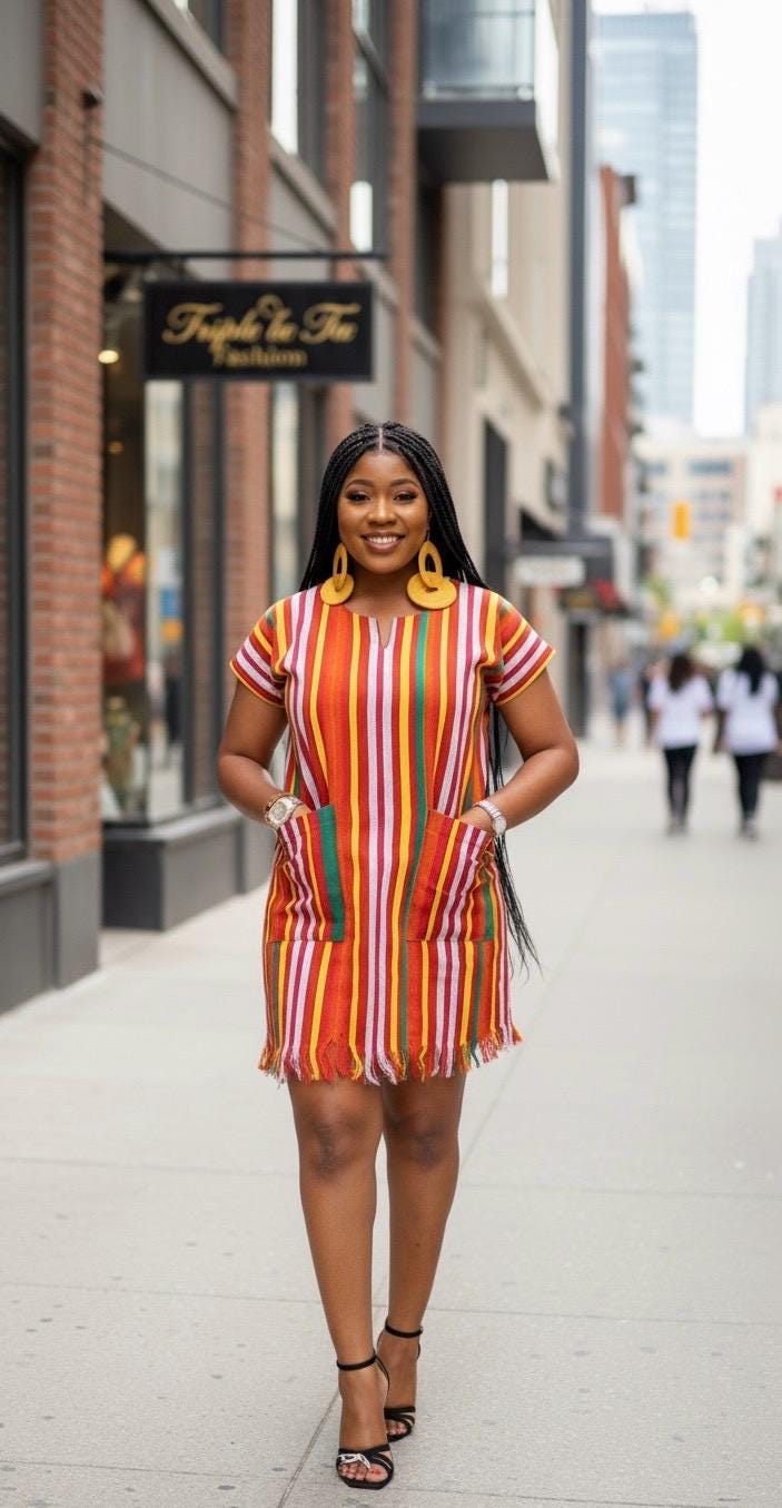 African Aso oke dress| Short danshiki | Kaftan| African wear | Nigerian made | Party dress