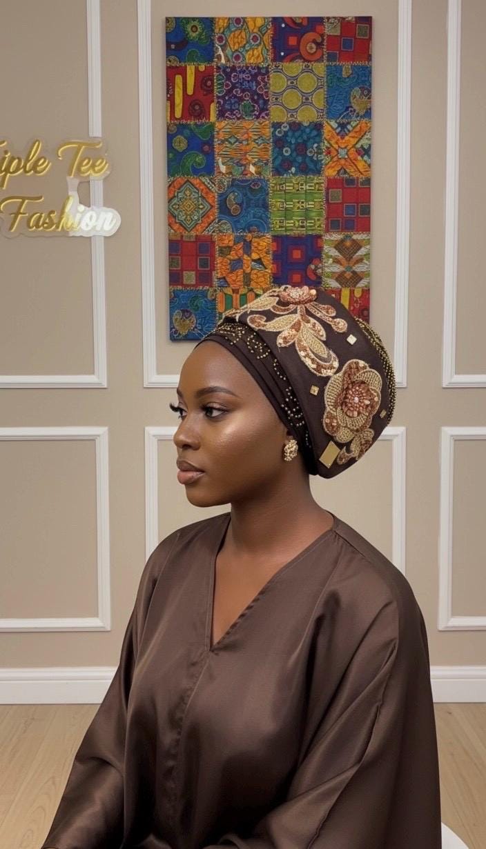 Luxury Beaded Turban Hat | Pre-tied Headtie for Women