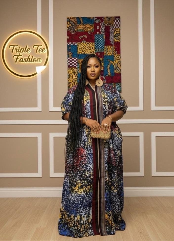 African Adire Batik Boubou dress |Inner belt bubu Kaftan| Handmade African print dress | Nigerian made | Tie and Dye | Rich aunty| Ankara