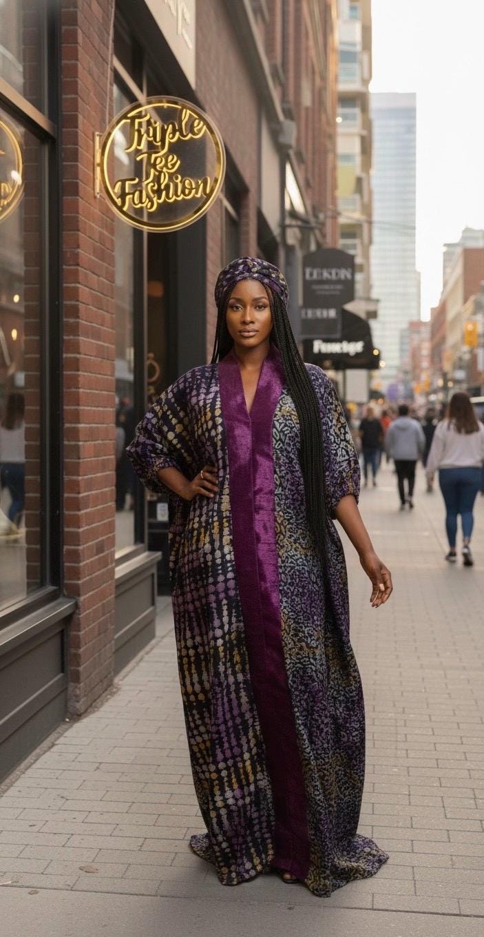 Handmade Adire Batik Kaftan Dress | Nigerian Cotton Boubou