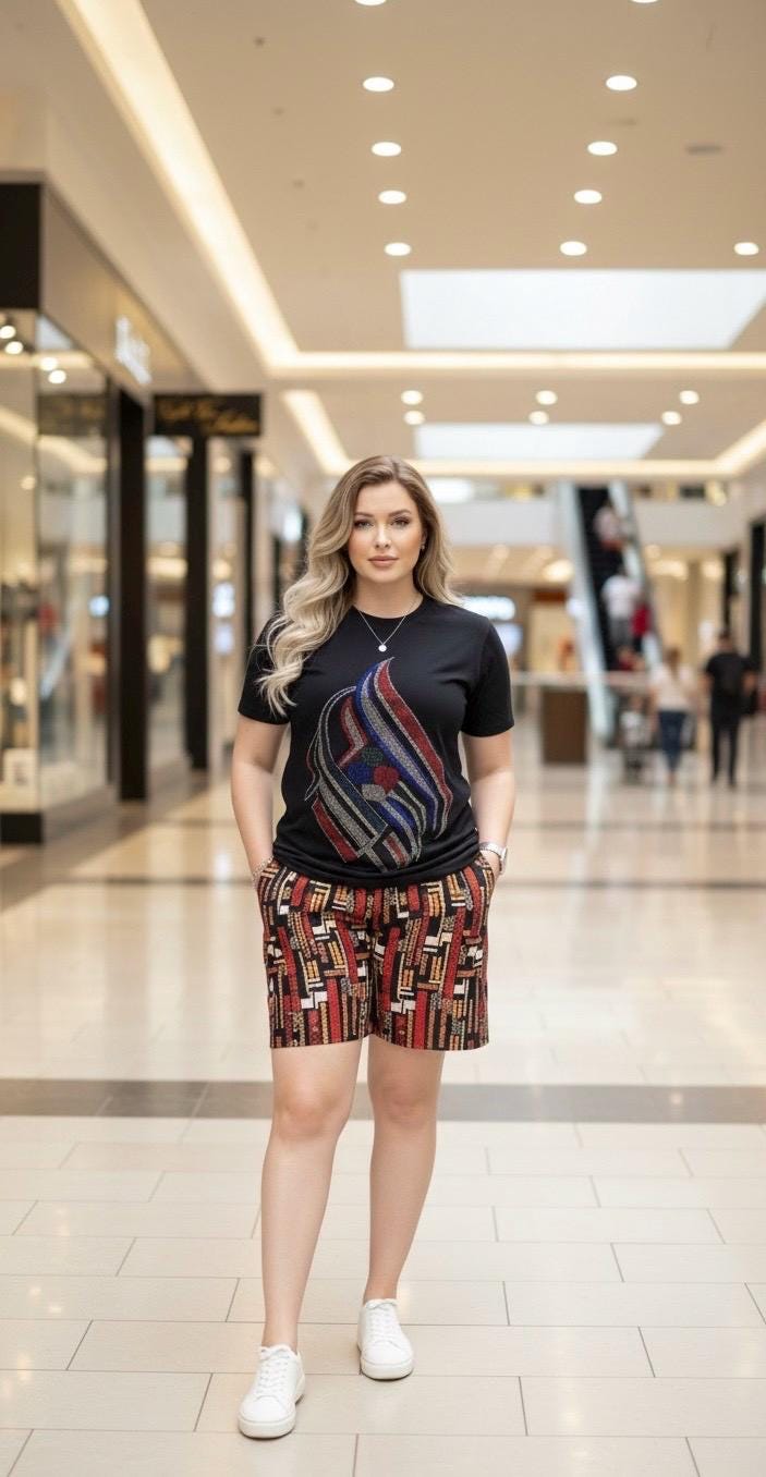 African Ankara Print Outfit | T-Shirt and Shorts Set