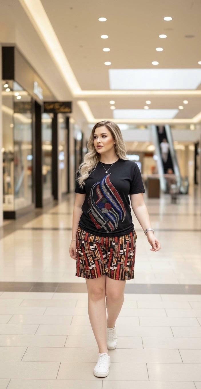 African Ankara Print Outfit | T-Shirt and Shorts Set