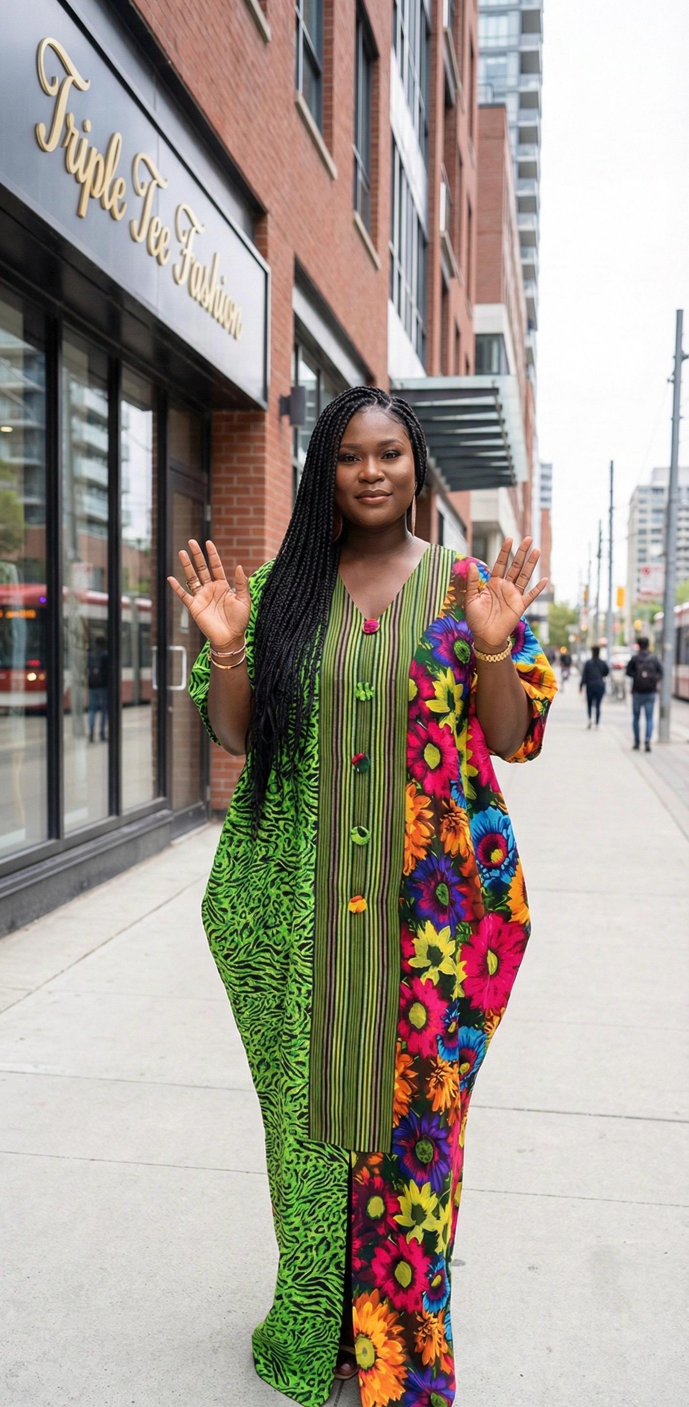Ankara African Maxi Dress | Cotton Bubu Kaftan, Party Gown