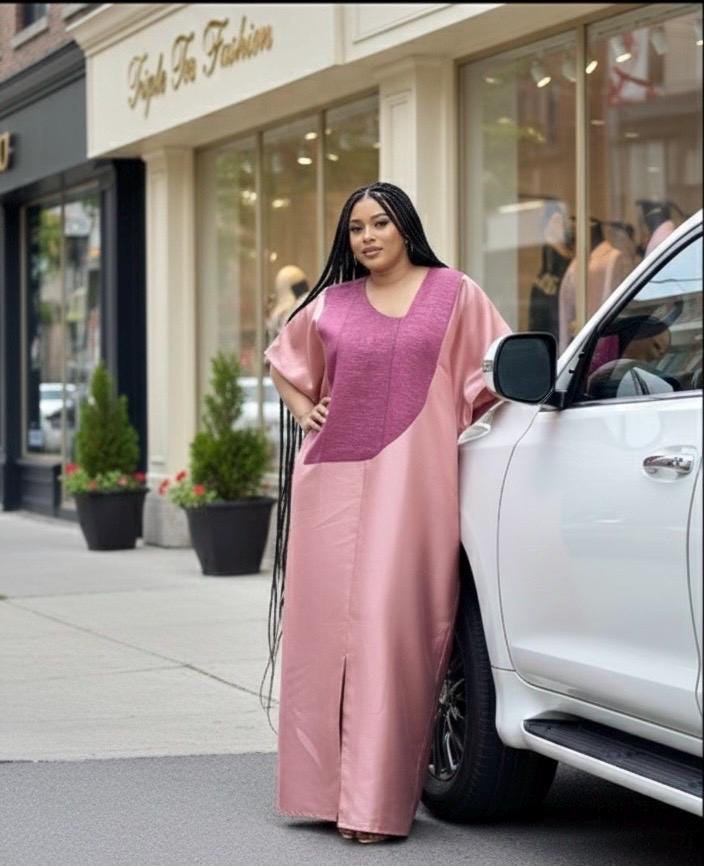 Mikado Aso Oke Boubou Dress: Oversized African Kaftan