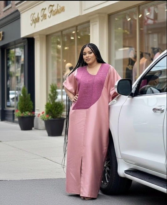 Mikado Aso Oke Boubou Dress: Oversized African Kaftan