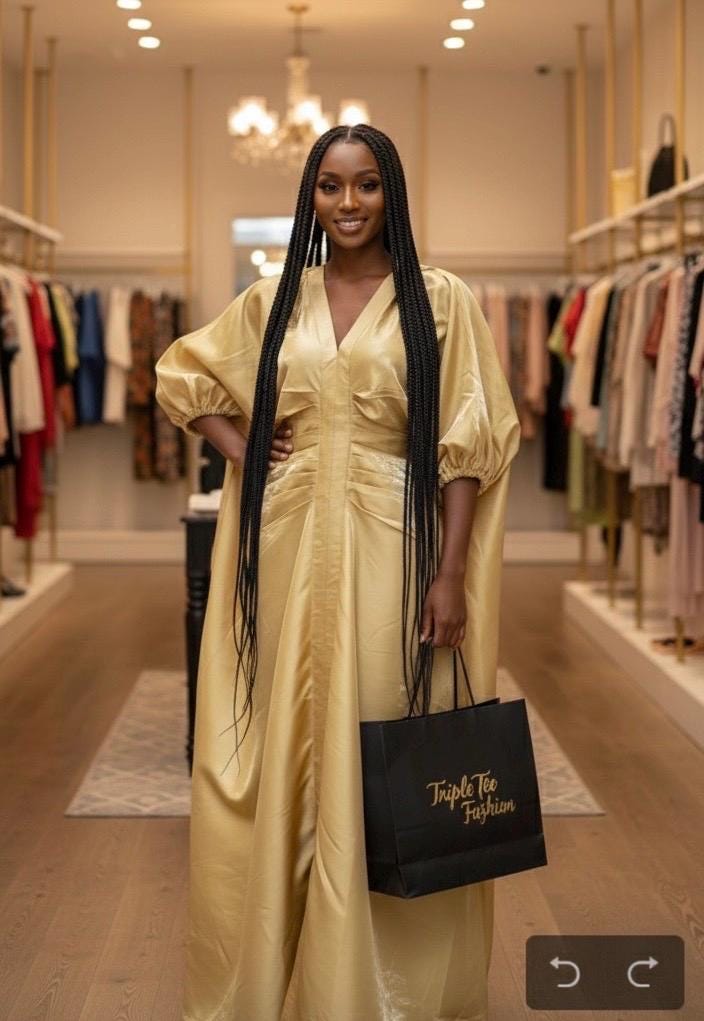 African Liquid Mikado Boubou Dress | Nigerian Kaftan