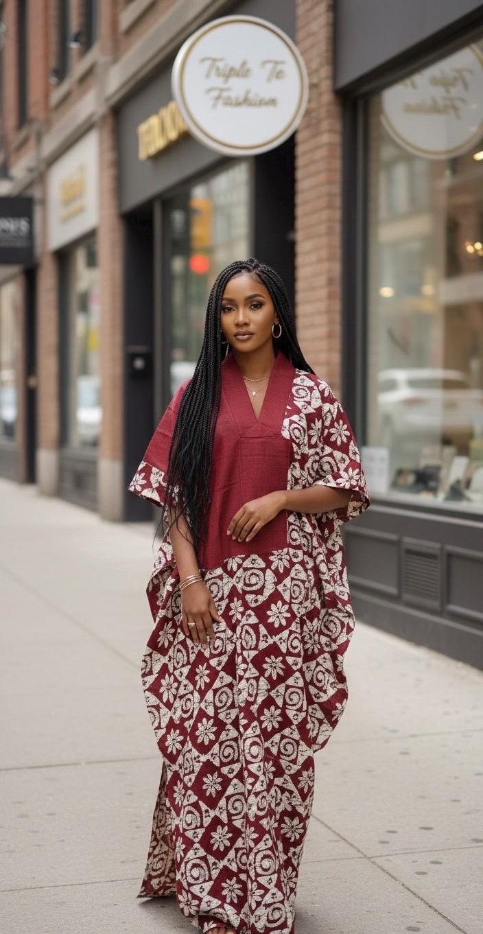 Ankara Kaftan Dress | Nigerian Cotton Bubu, One Size