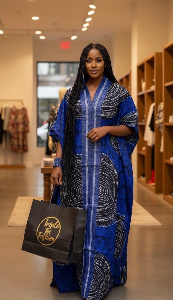 African Adire Batik Boubou dress |Inner belt bubu Kaftan| Handmade African print dress | Nigerian made | Tie and Dye | Rich aunty| Ankara