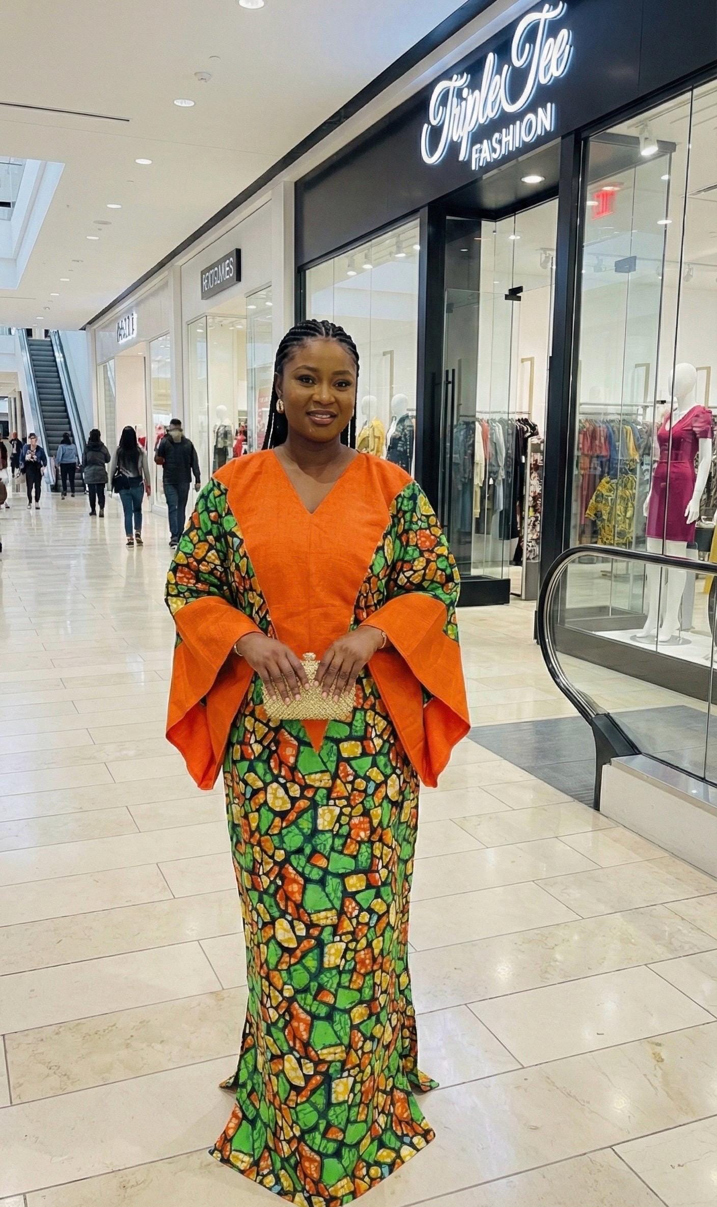 African Ankara Brocade dress| danshiki | Kaftan| Handmade African print dress | Nigerian made | Tie and Dye | Boubou| Rich aunty| Ankara