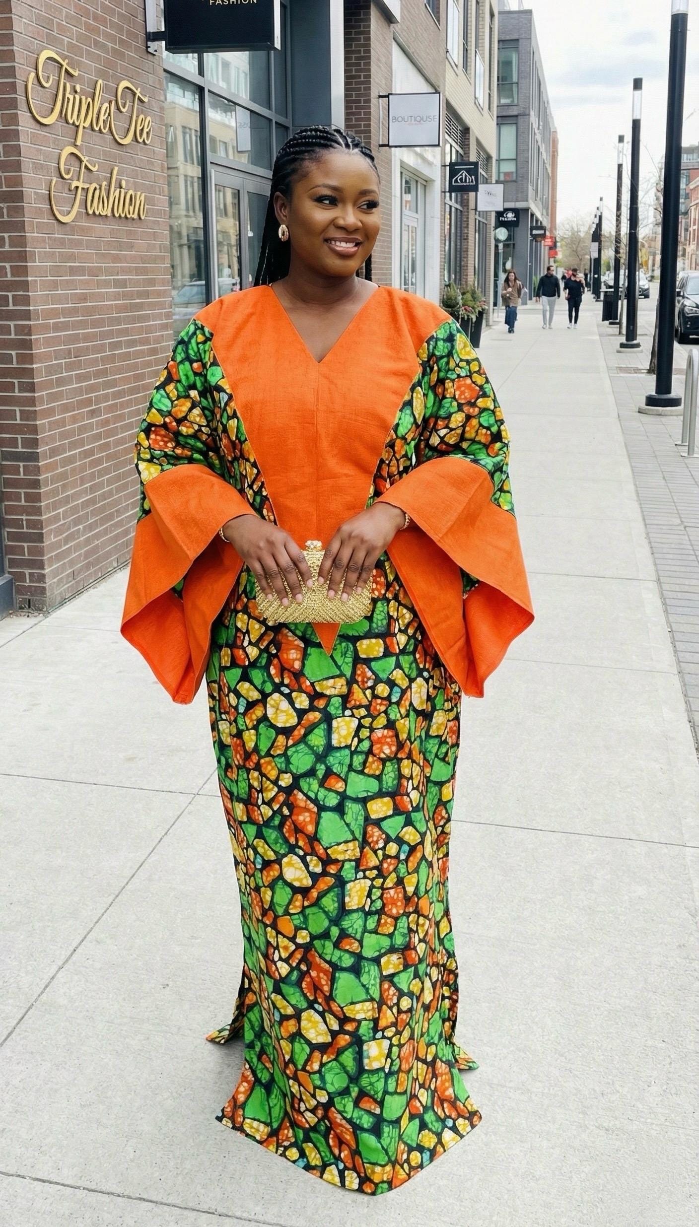 African Ankara Brocade dress| danshiki | Kaftan| Handmade African print dress | Nigerian made | Tie and Dye | Boubou| Rich aunty| Ankara