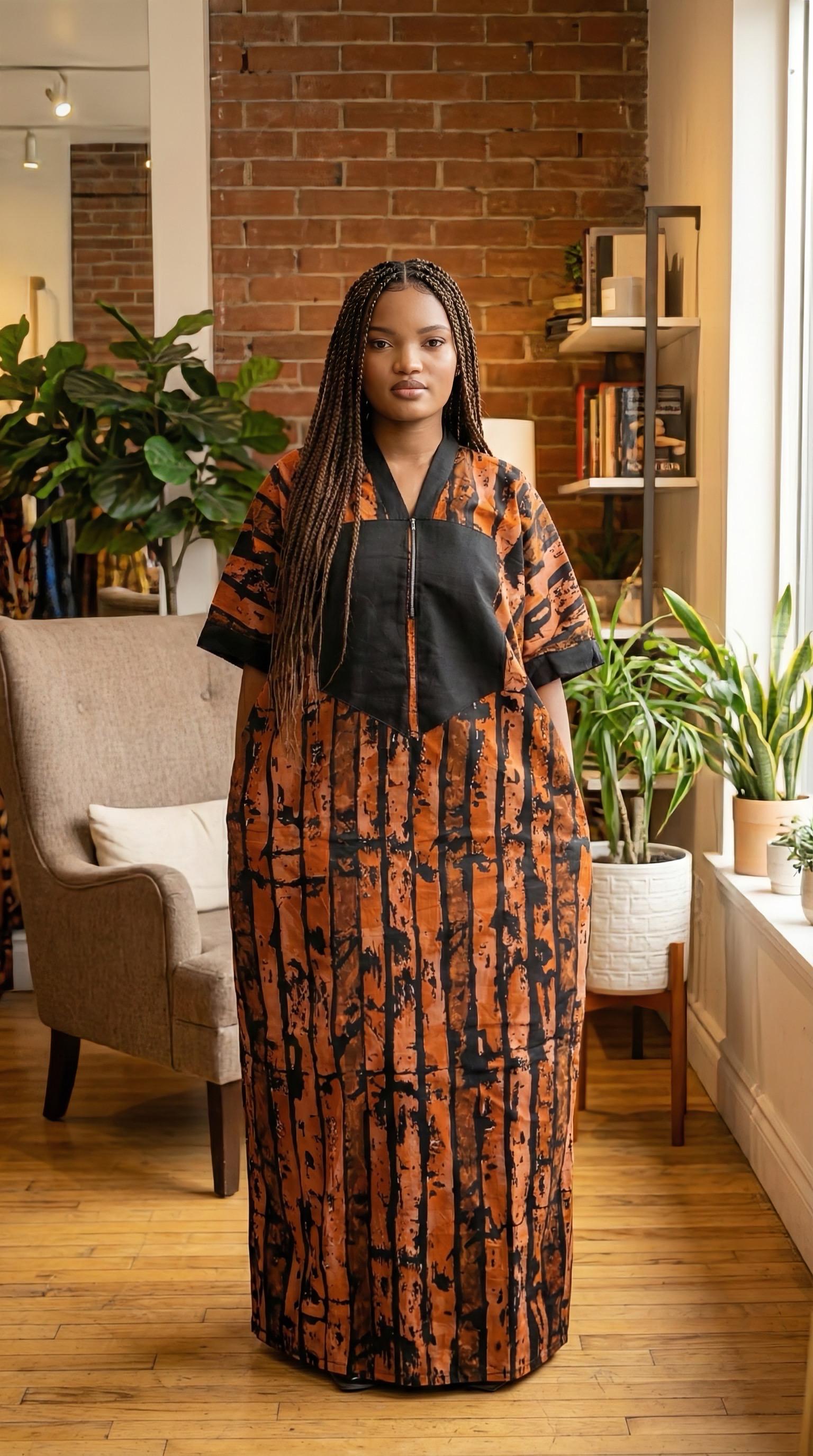Ankara Kaftan Dress: Long African Bubu Gown, Plus Size