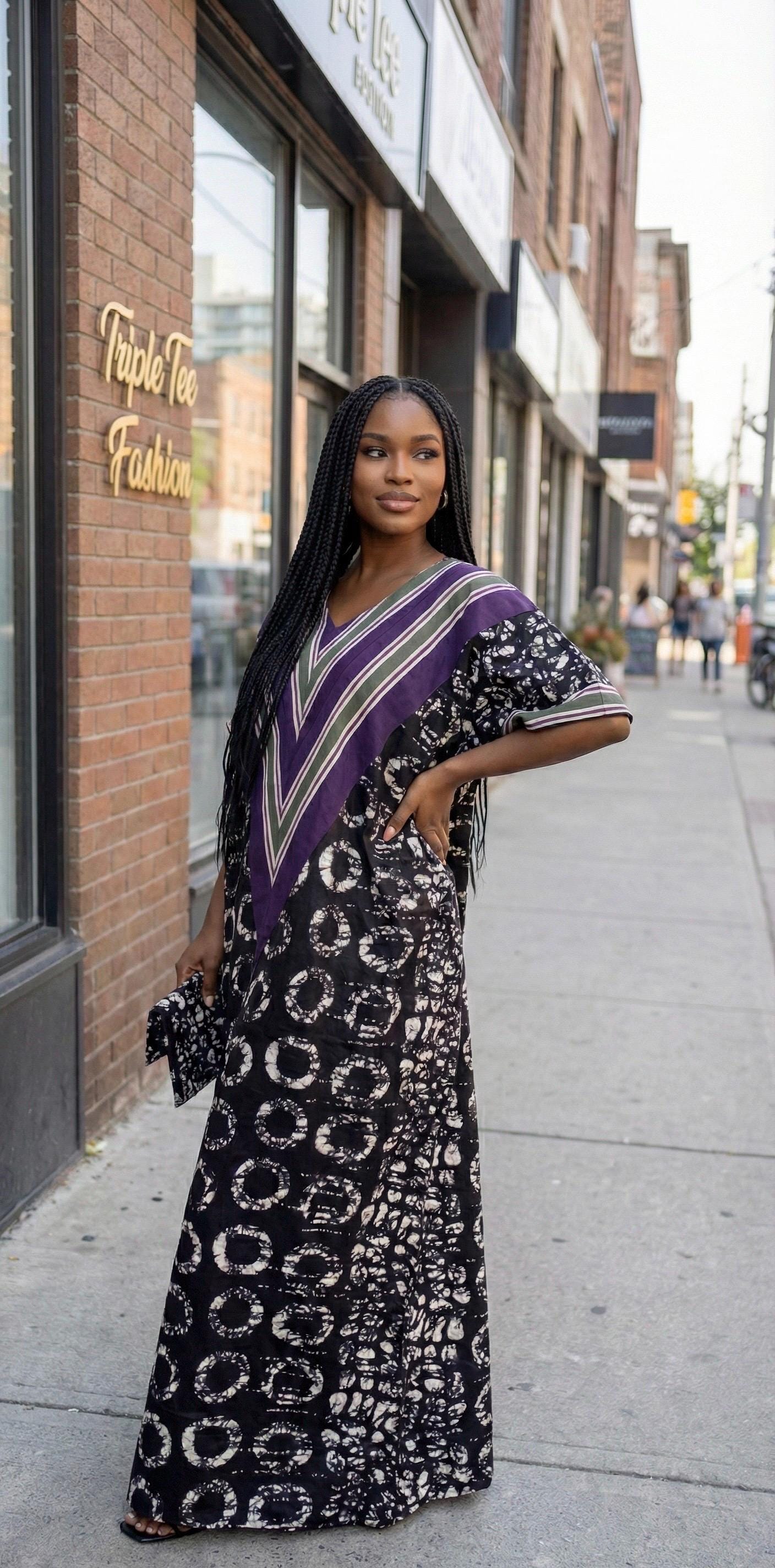 Cotton Ankara Bubu Dress | Nigerian Ankara Kaftan, Plus Size