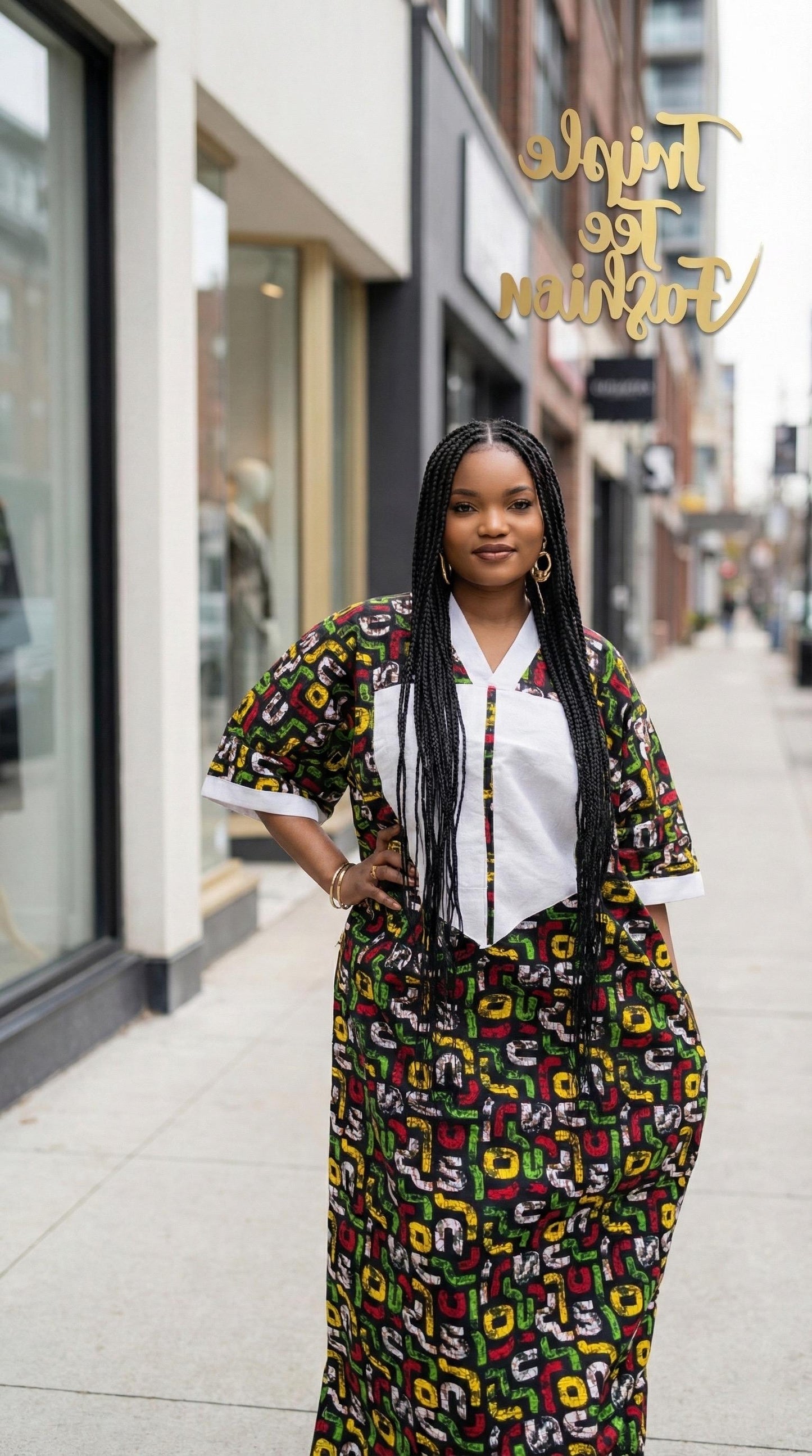 African Ankara Kaftan Dress: Adire Aso Oke, One Size Fits All