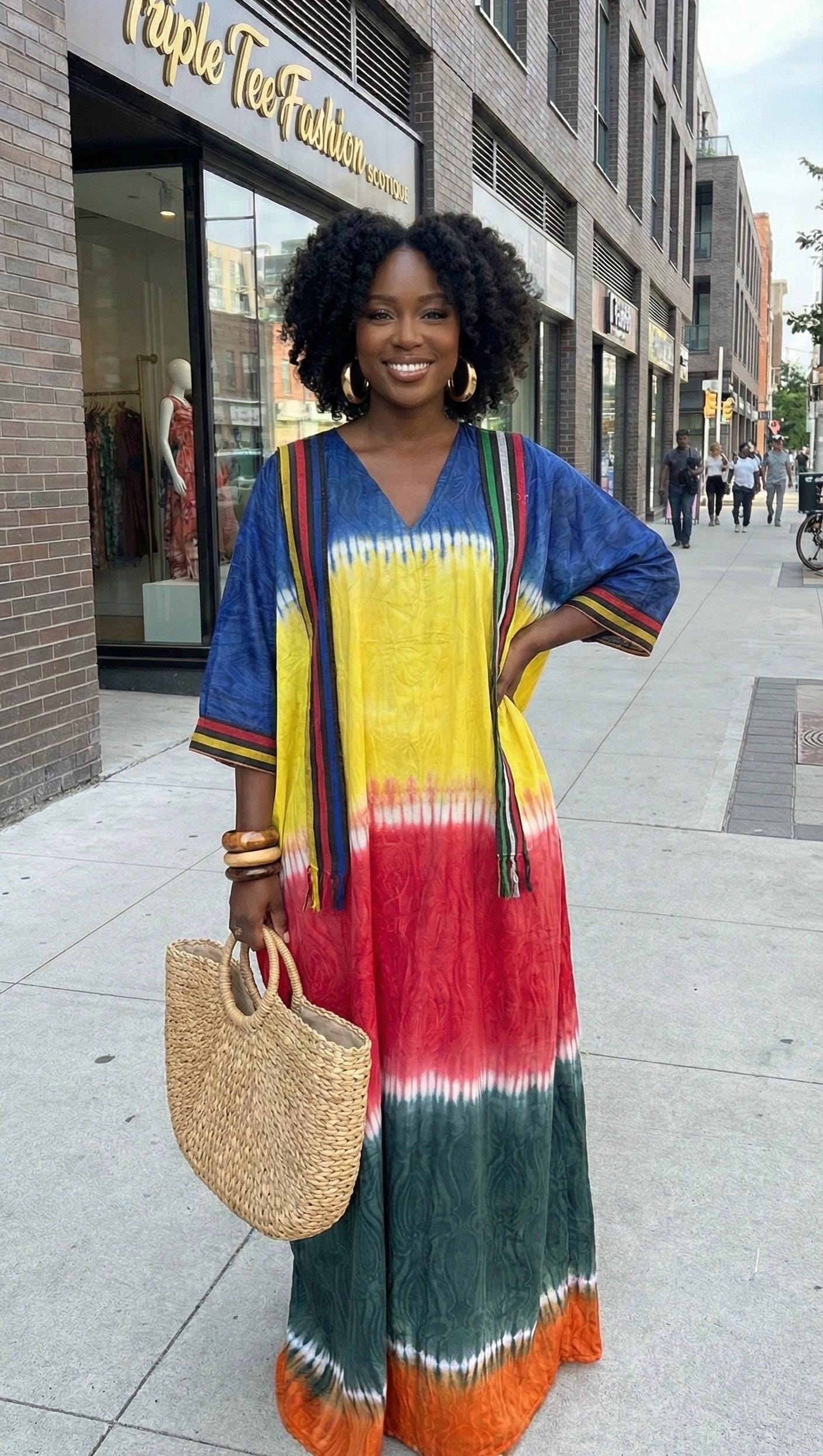 African Adire Batik dress| danshiki | Kaftan| Handmade African print dress | Nigerian made | Tie and Dye | Boubou| Rich aunty| Ankara