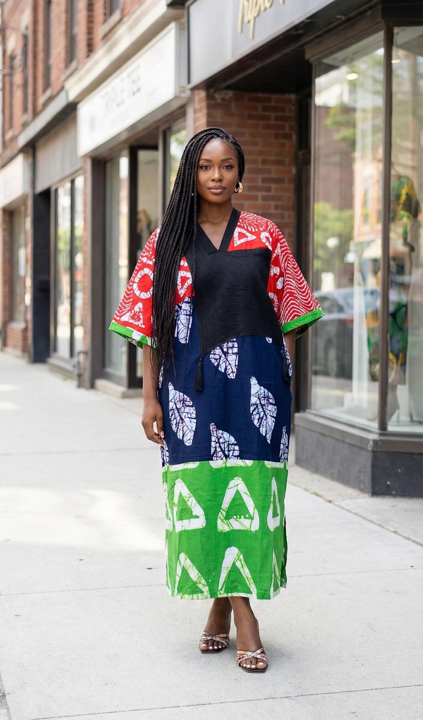 African Ankara Boubou dress| Kaftan| Handmade African print dress | Nigerian made | Tie and Dye | Boubou| Rich aunty| Bubu