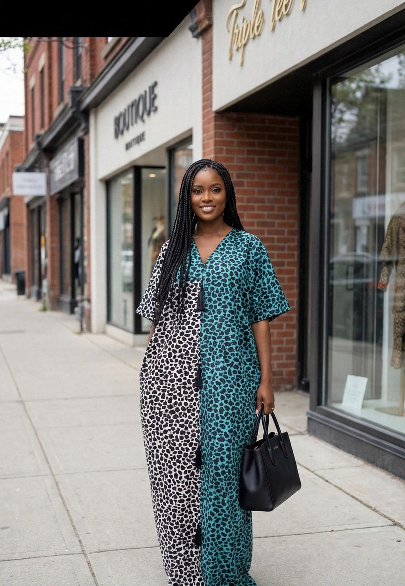 Handmade African Print Kaftan Dress | Ankara Cotton Boubou