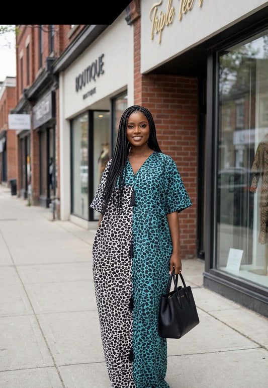 Handmade African Print Kaftan Dress | Ankara Cotton Boubou