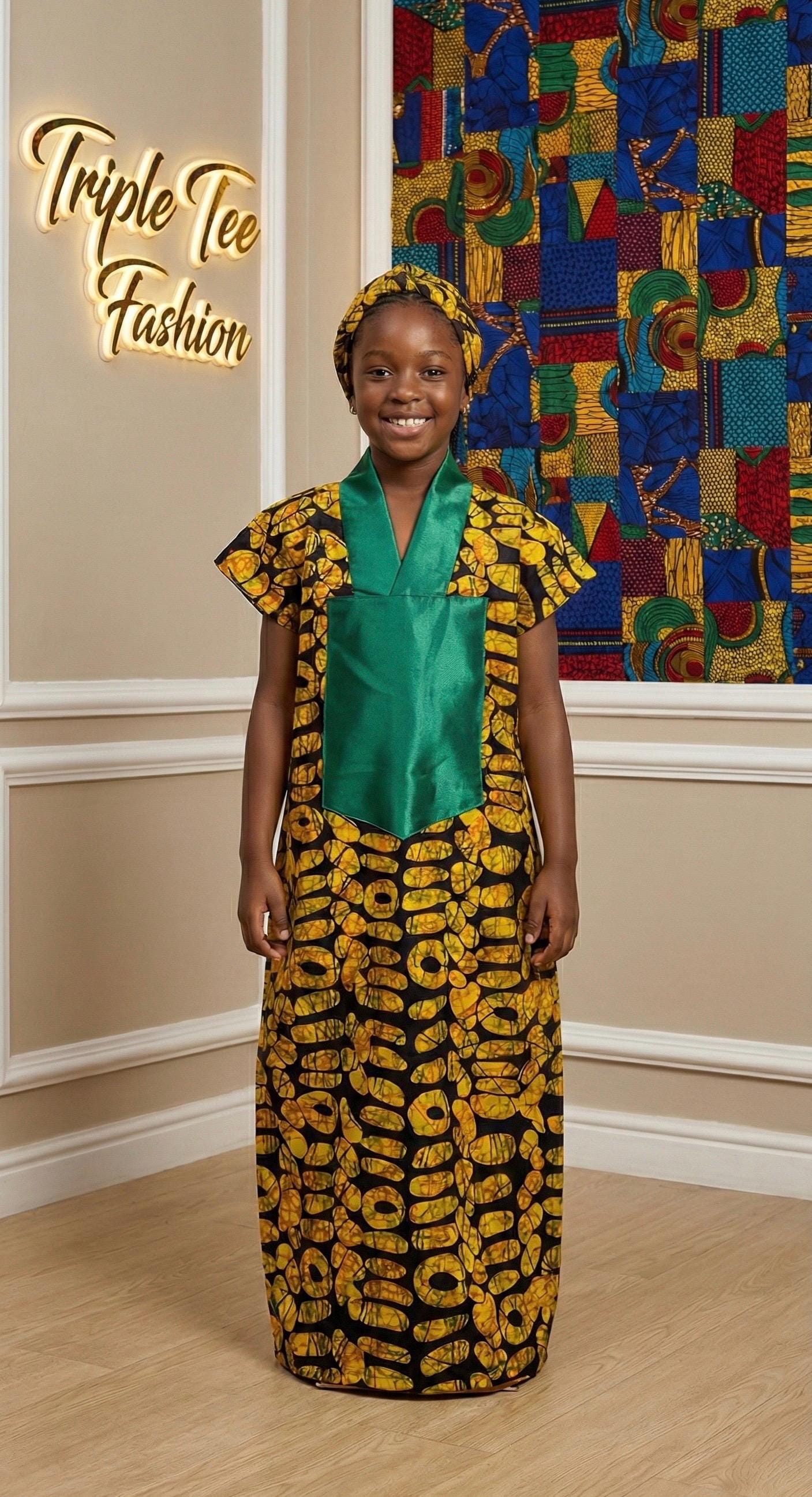 Ankara Boubou Dress for Kids | Vibrant African Baby Girl Outfit