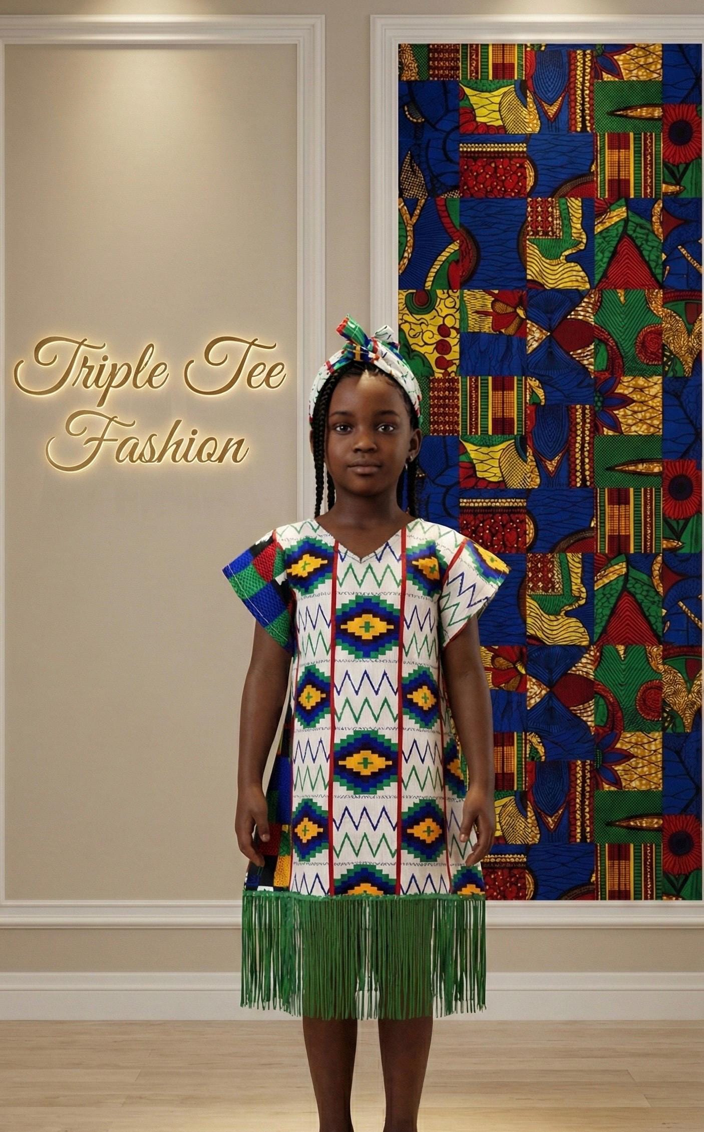 Ankara Baby Girl Boubou | Vibrant African Kids Dress