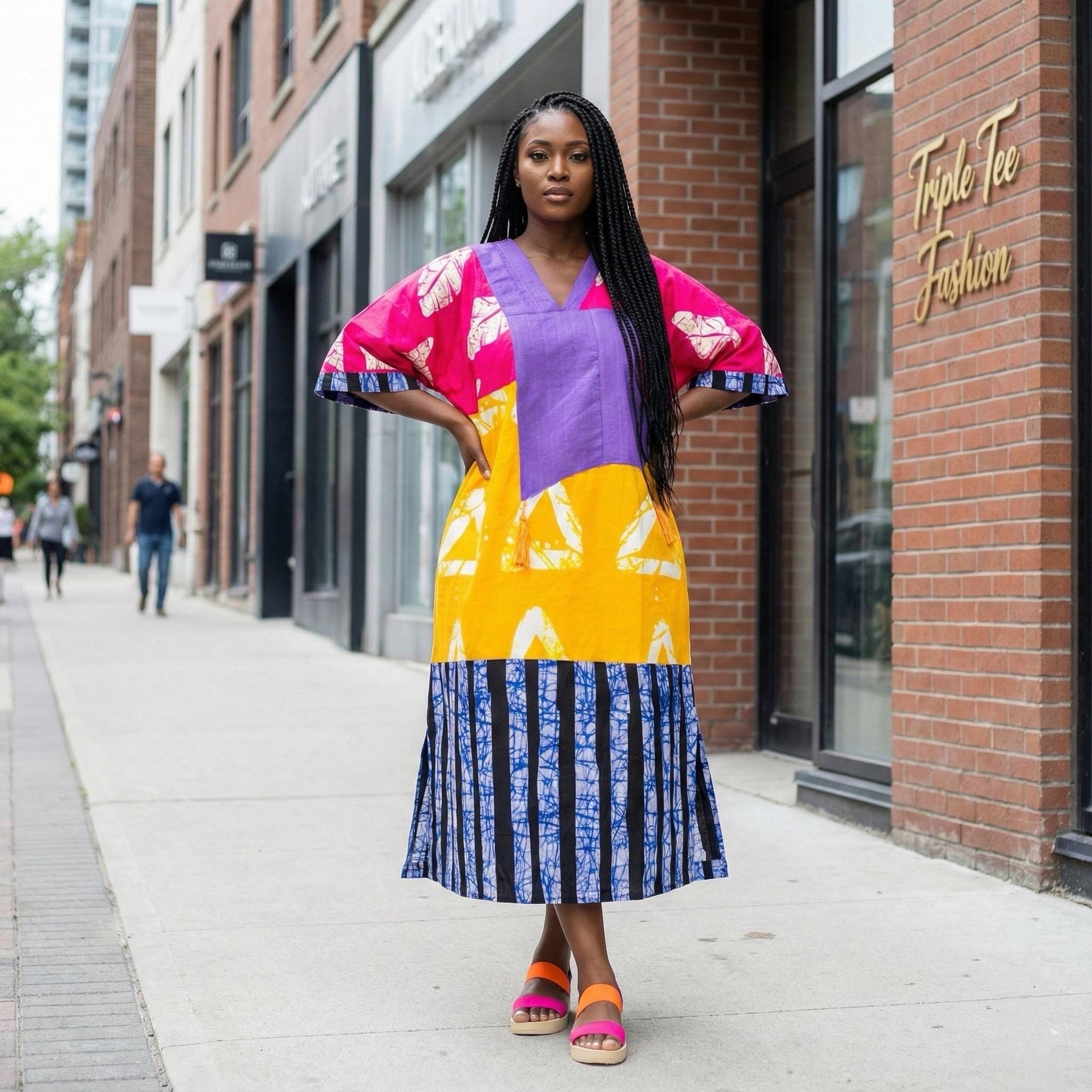African Ankara Boubou dress| Kaftan| Handmade African print dress | Nigerian made | Tie and Dye | Boubou| Rich aunty| Bubu