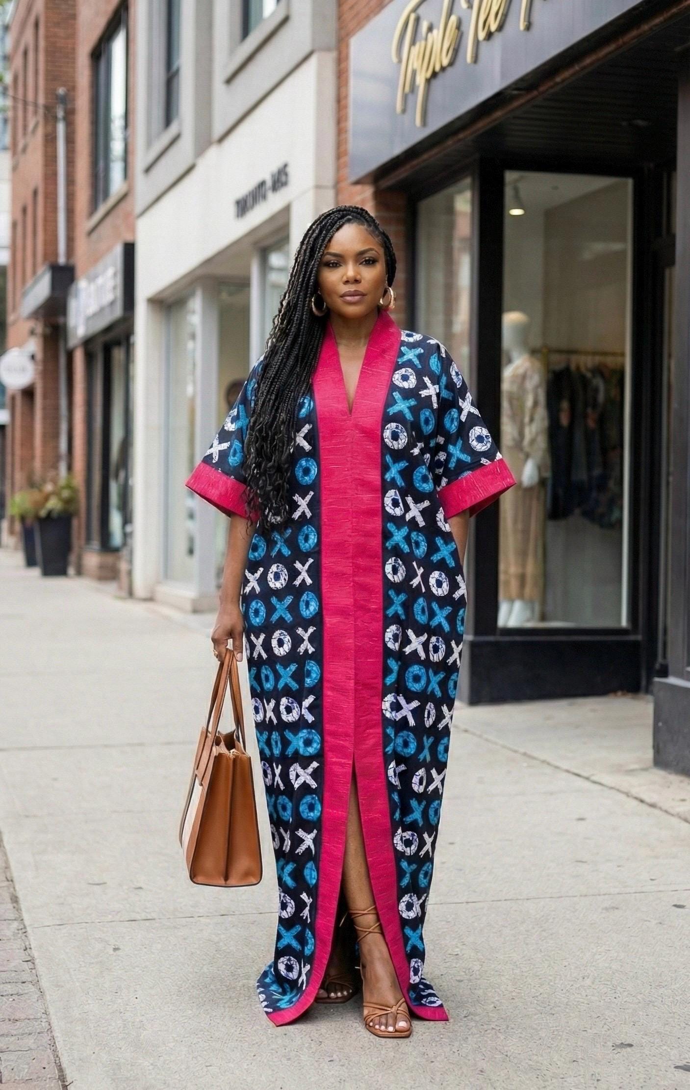 African Ankara Kaftan Dress | Handmade Cotton Boubou