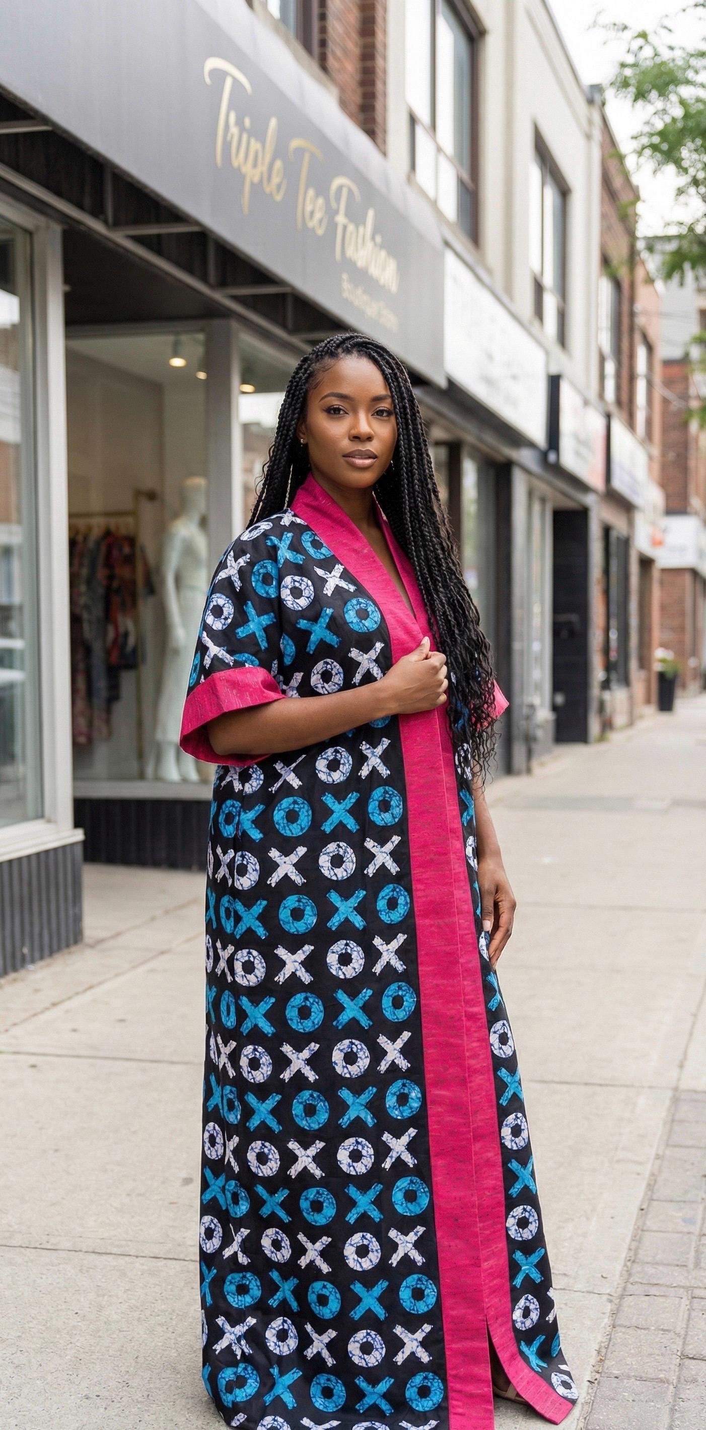 African Ankara Kaftan Dress | Handmade Cotton Boubou