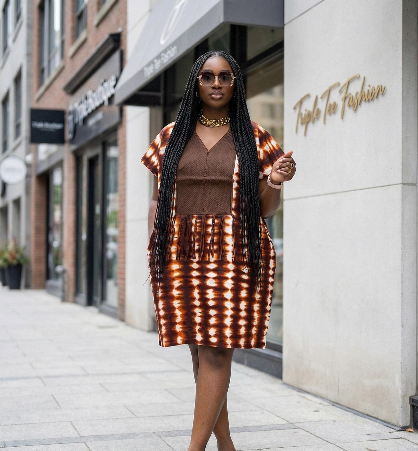 African Print Ankara Kaftan Dress | Nigerian Cotton Party Wear