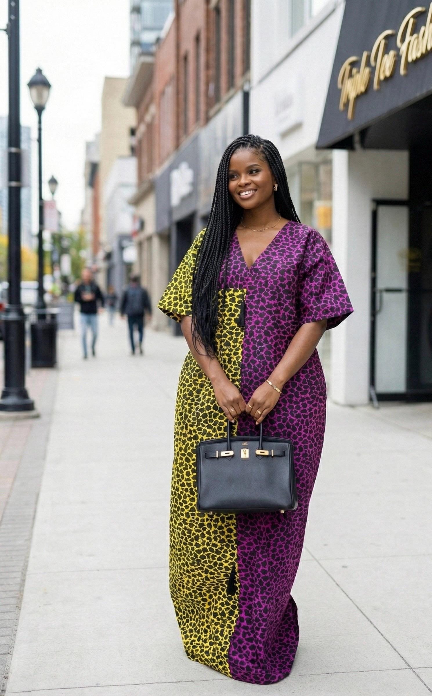 African Print Ankara Boubou Dress | Handmade Cotton Kaftan