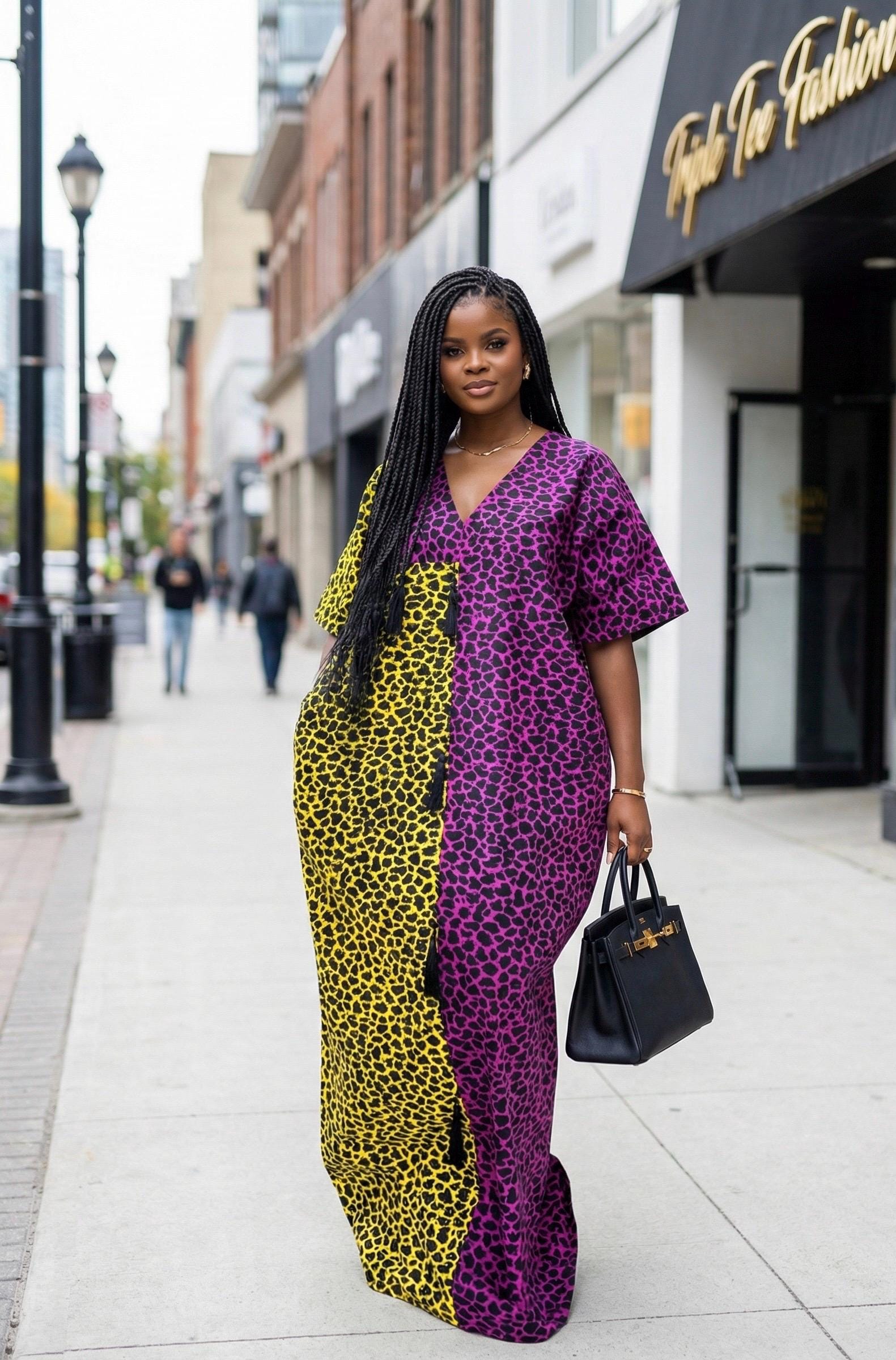 African Print Ankara Boubou Dress | Handmade Cotton Kaftan