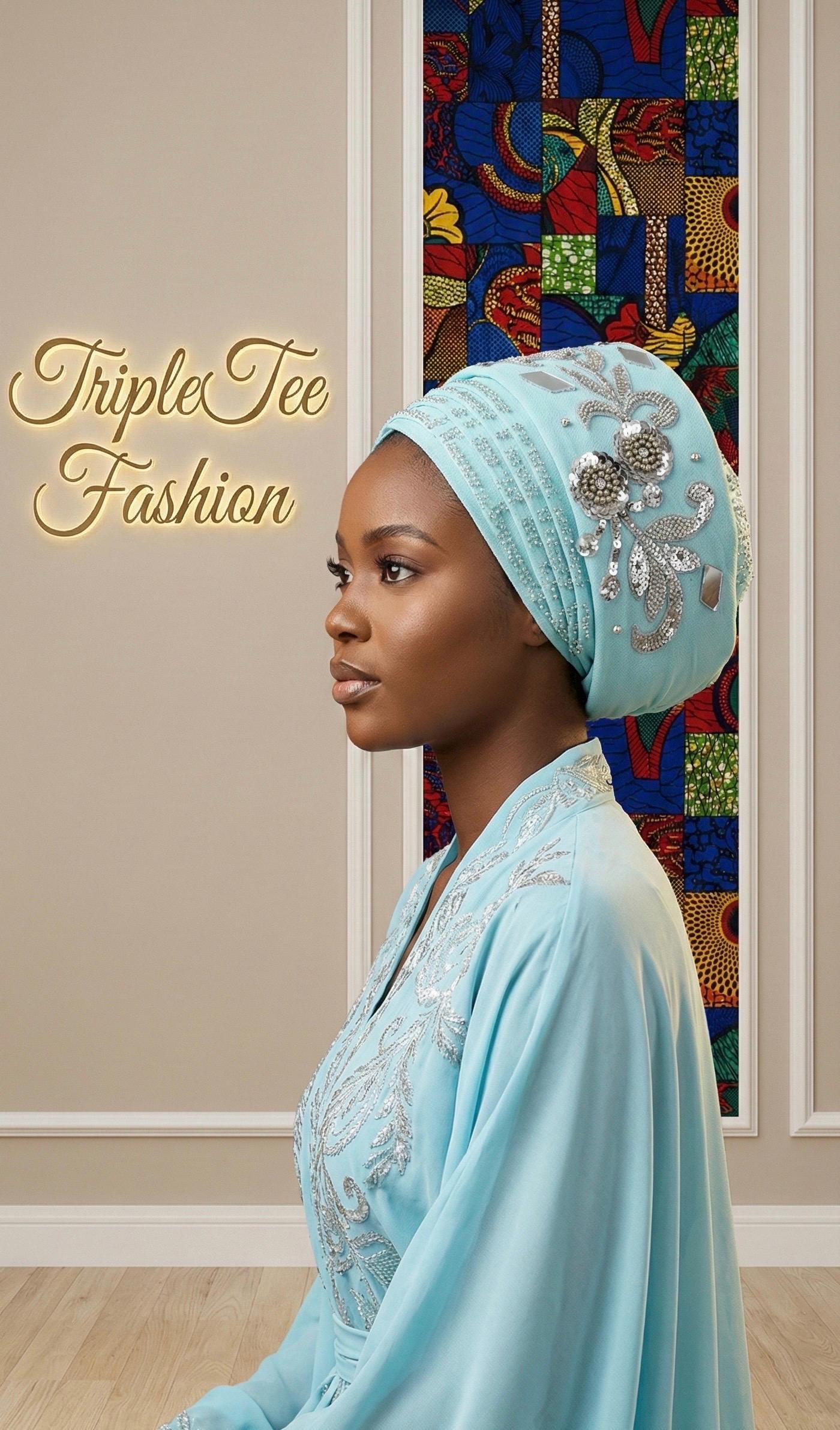 Luxury Beaded Turban Hat | Pre-tied Headtie for Women