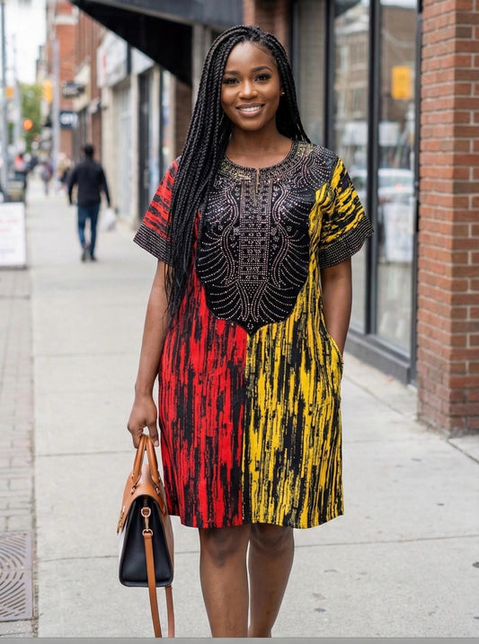 African Print Dress - Ankara Short - Summer Dress
