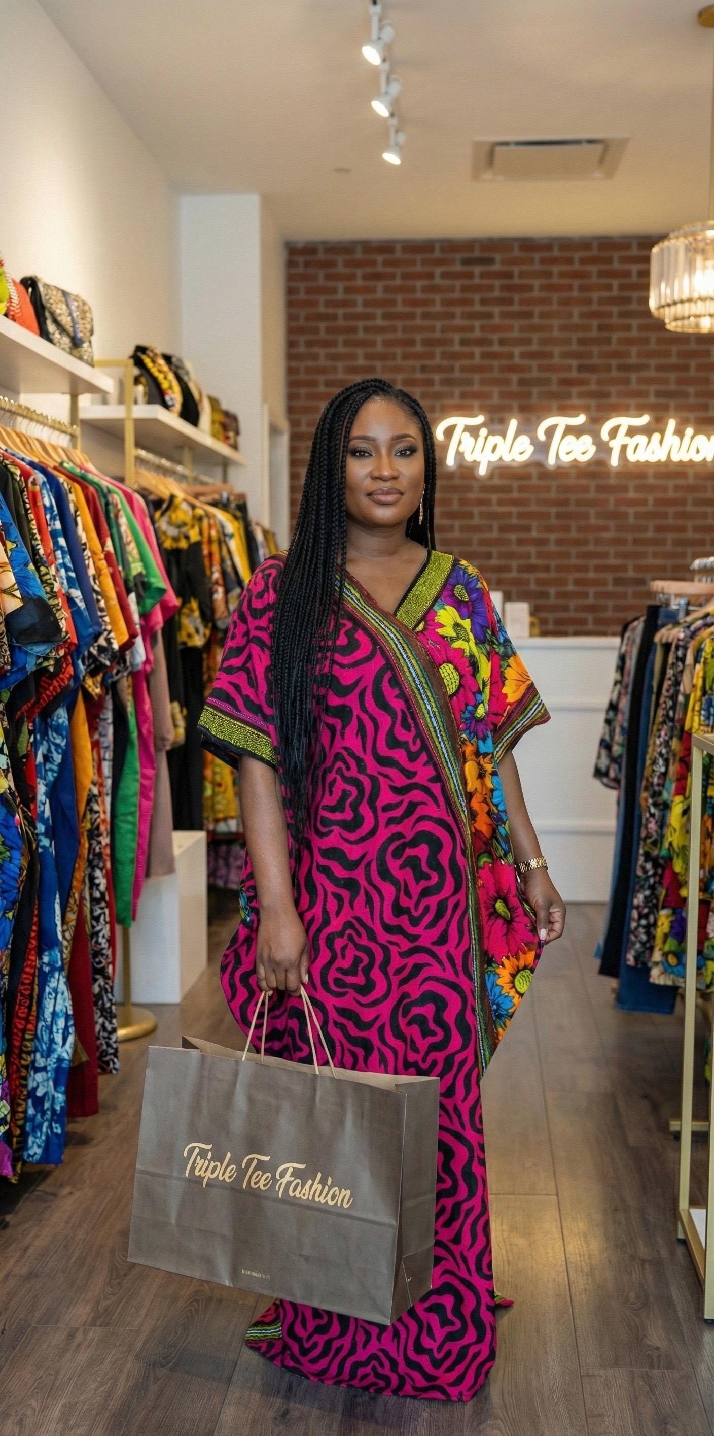 Ankara Kaftan Dress | Nigerian Aso Oke Cotton Bubu