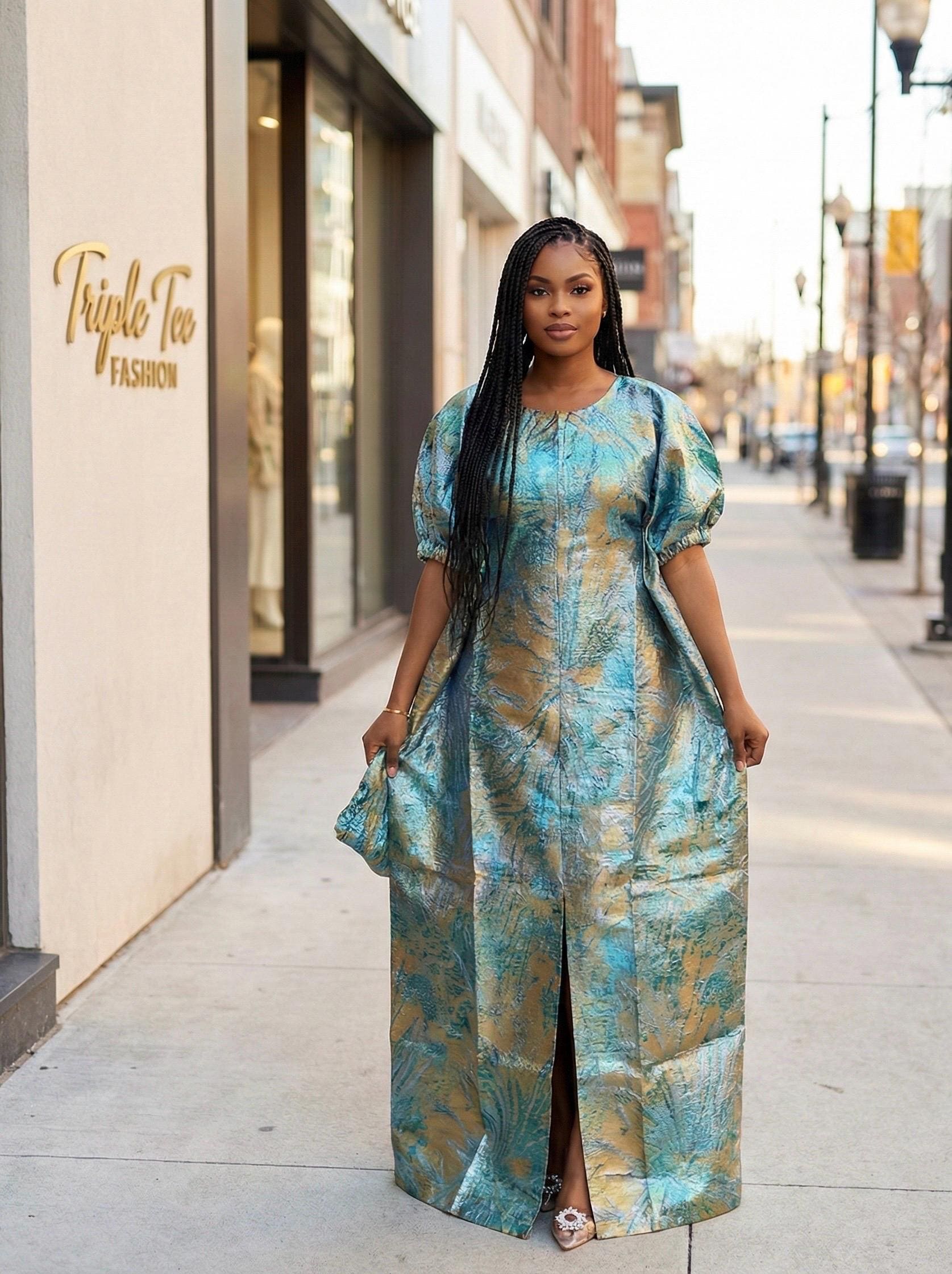 African brocade boubou dress| Rich aunty| danshiki | Kaftan| Jalabiya| Nigerian dress bubu| Party dress| European brocade boubou| Modesty