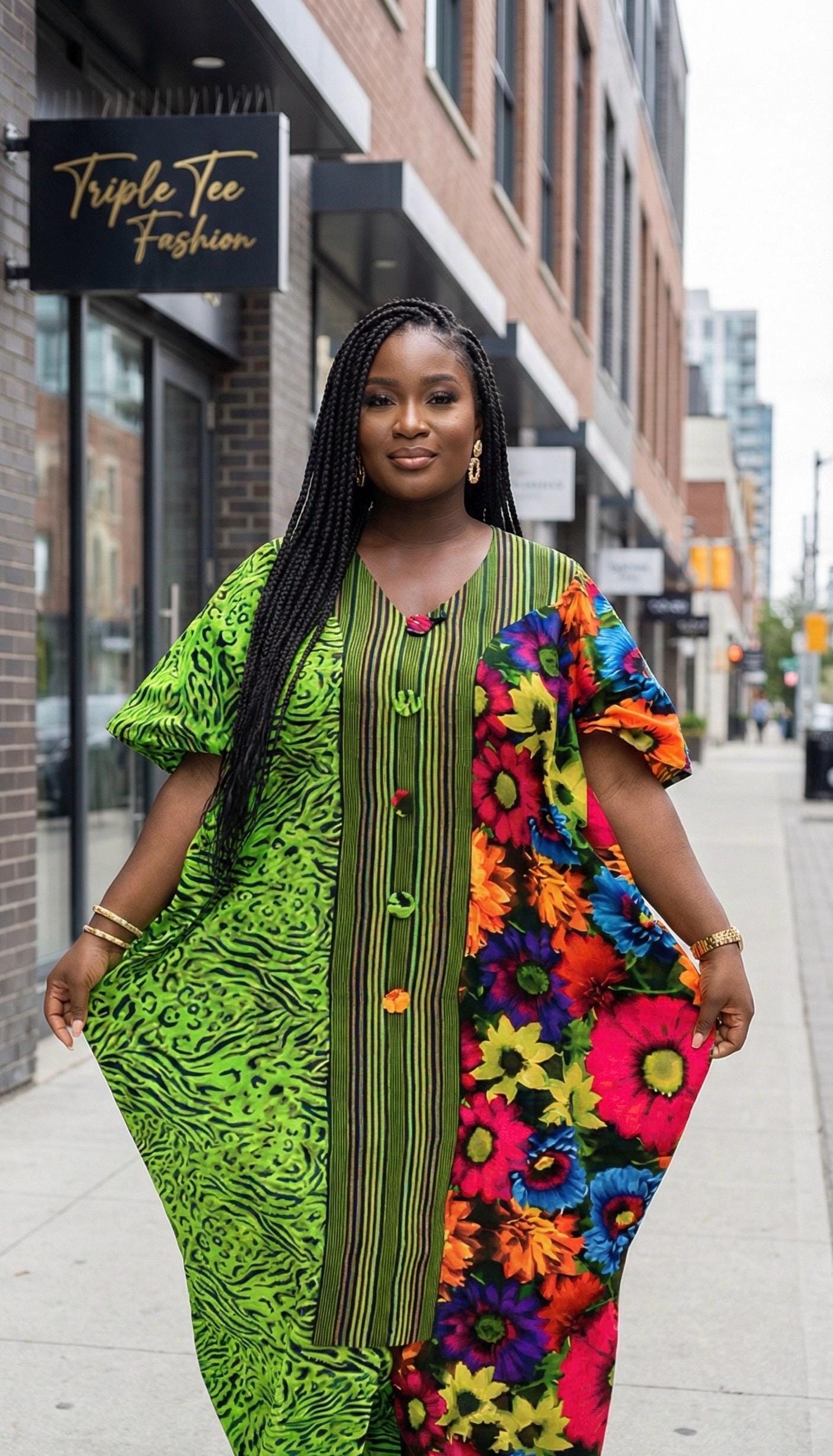 Ankara African Maxi Dress | Cotton Bubu Kaftan, Party Gown