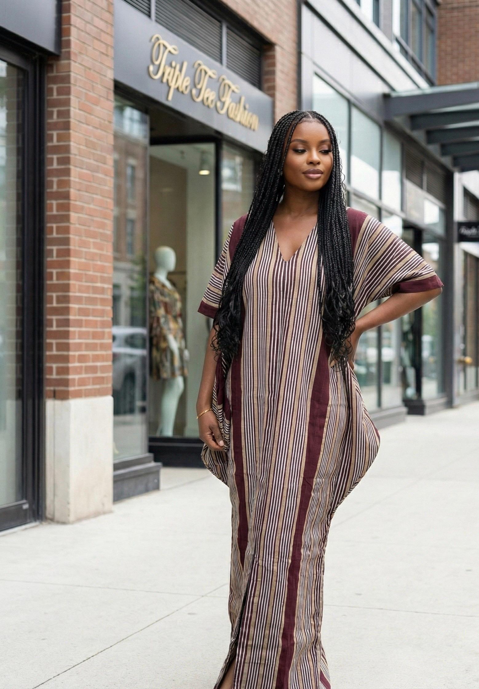 Handmade Aso Oke Boubou Gown | Nigerian Kaftan, Party Wear