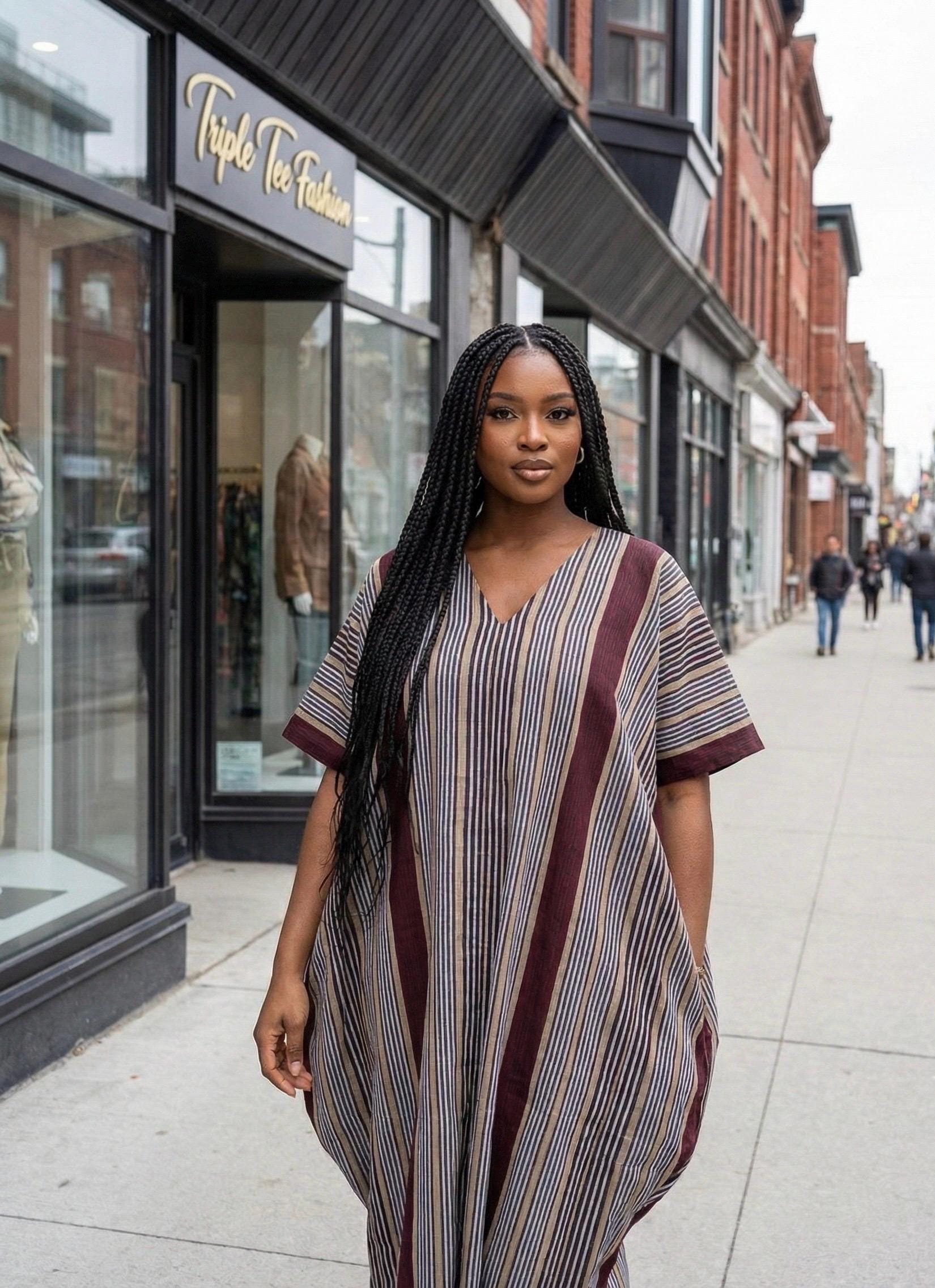 Handmade Aso Oke Boubou Gown | Nigerian Kaftan, Party Wear