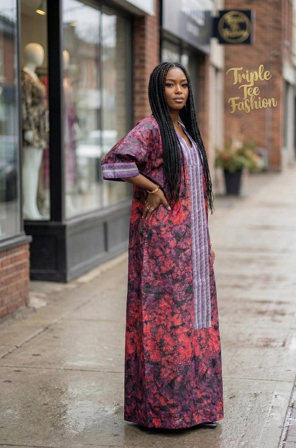 African Print Kampala Boubou Dress | One Size Kaftan