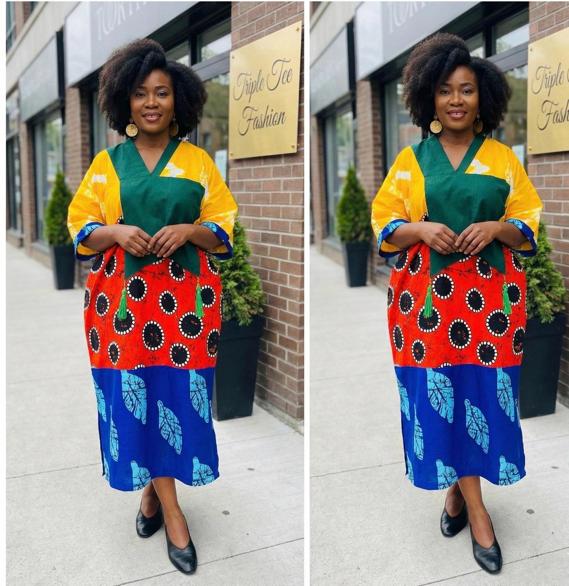 African Ankara Boubou dress| Kaftan| Handmade African print dress | Nigerian made | Tie and Dye | Boubou| Rich aunty| Bubu