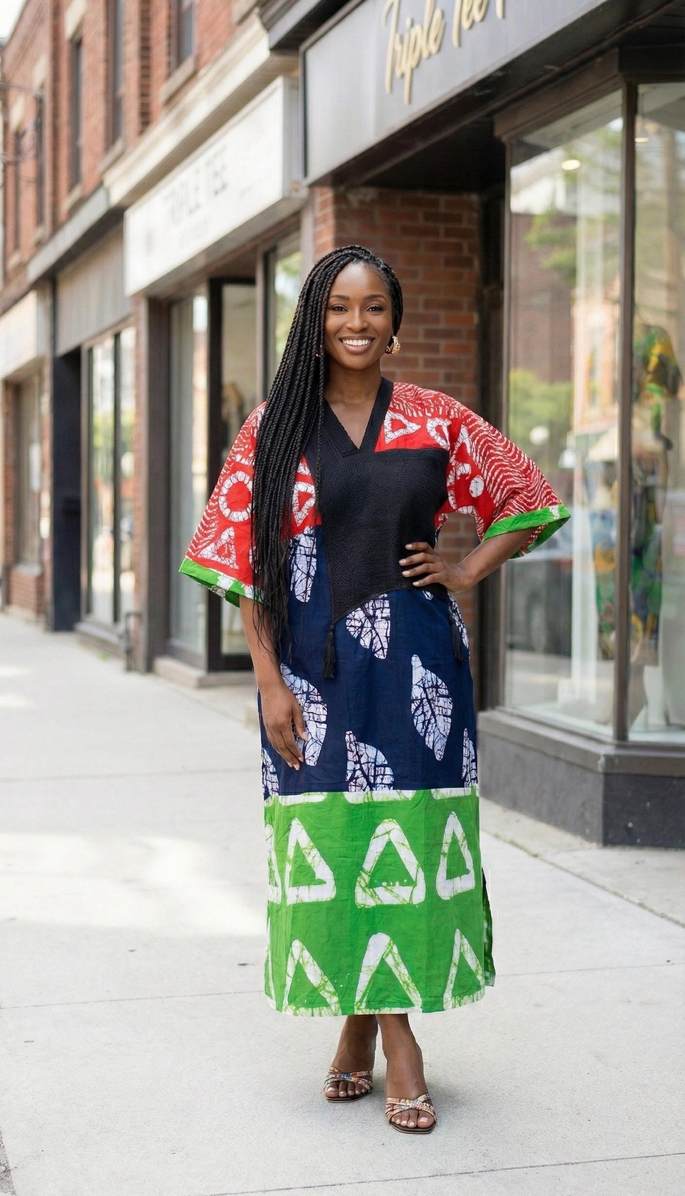 African Ankara Boubou dress| Kaftan| Handmade African print dress | Nigerian made | Tie and Dye | Boubou| Rich aunty| Bubu