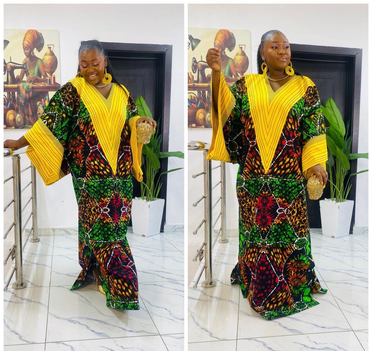 African Ankara Brocade dress| danshiki | Kaftan| Handmade African print dress | Nigerian made | Tie and Dye | Boubou| Rich aunty| Ankara