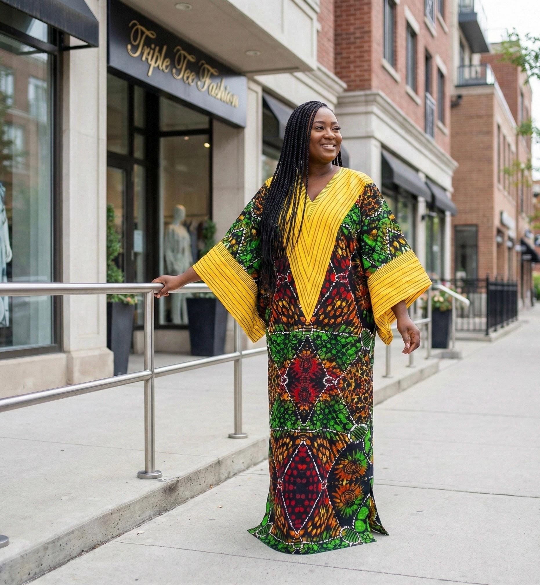African Ankara Brocade dress| danshiki | Kaftan| Handmade African print dress | Nigerian made | Tie and Dye | Boubou| Rich aunty| Ankara