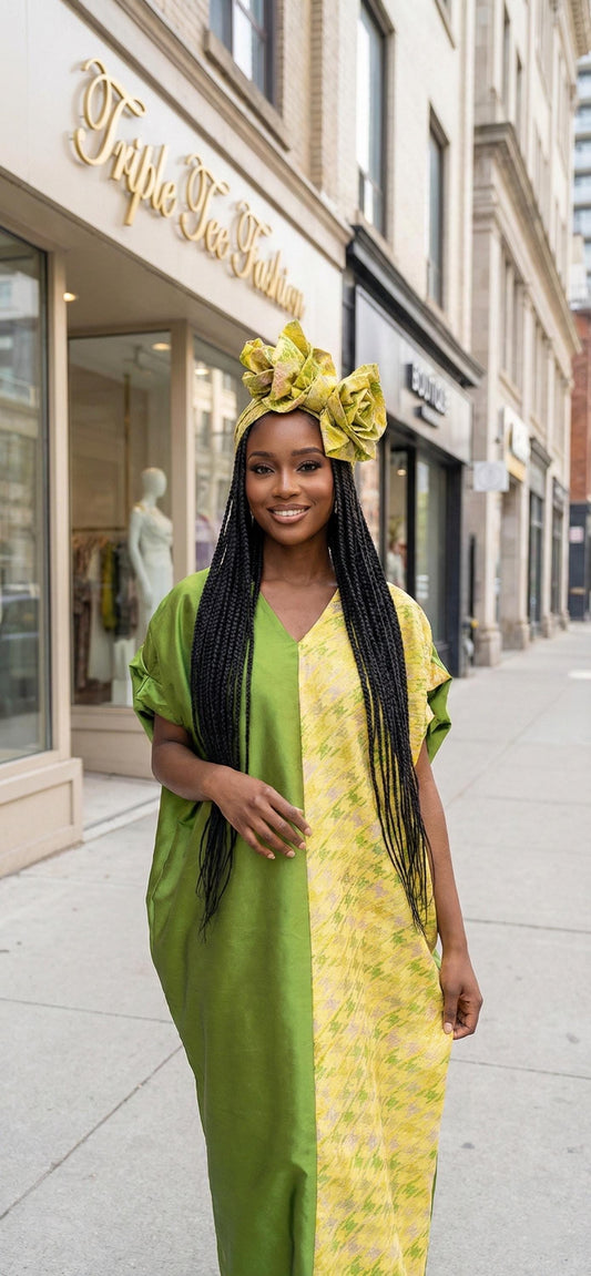 African Mikado Brocade Boubou | Nigerian Kaftan, One Size
